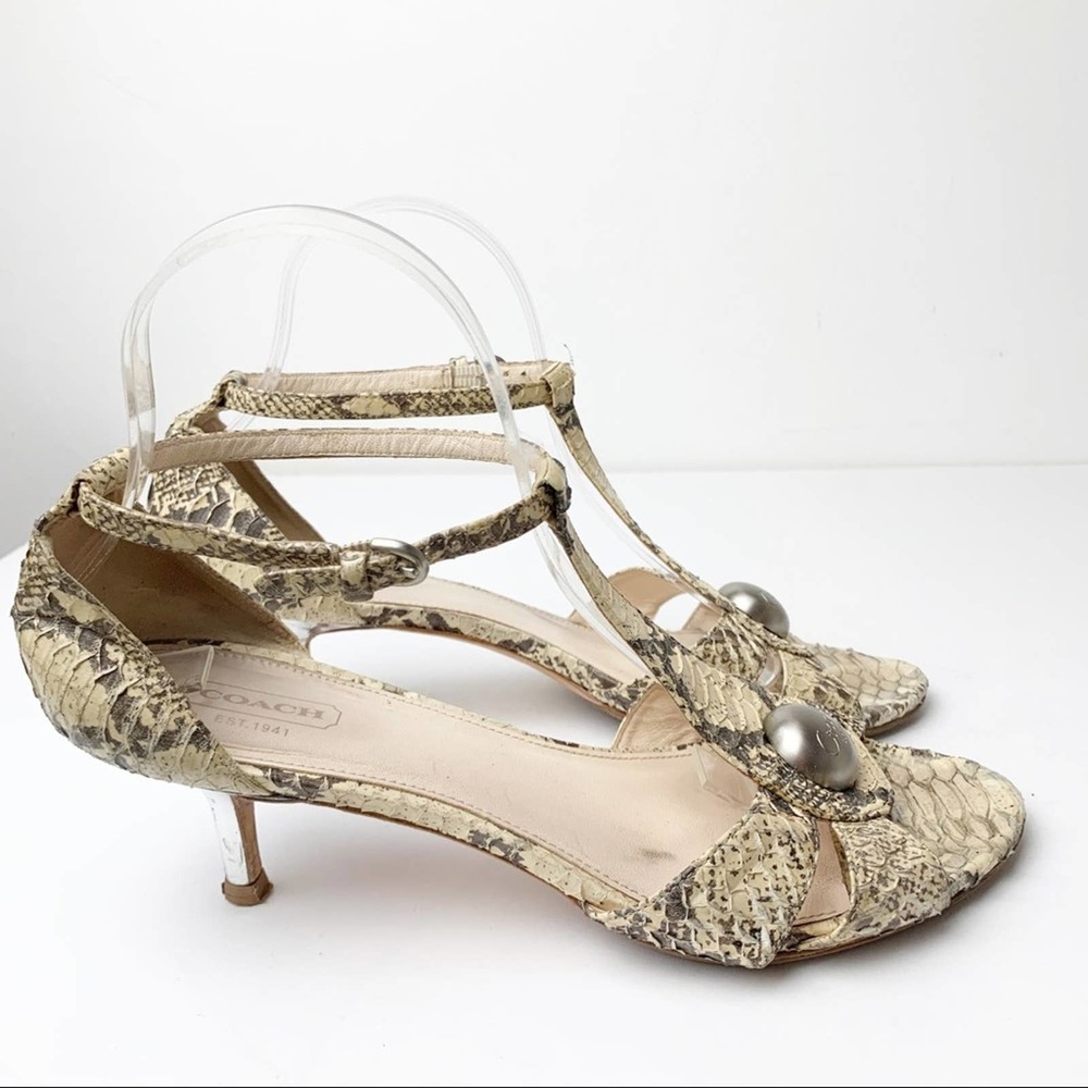 Coach Python Print Snakeskin Heels Sz 8.5 - image 6